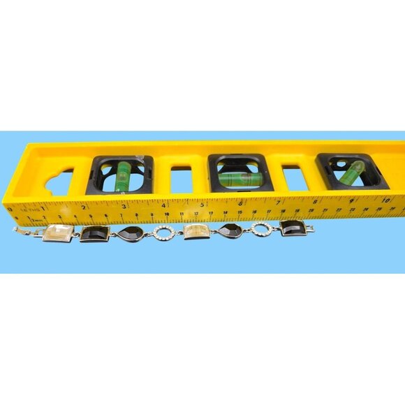 Lia Sophia Party On Silver-Tone Bracelet With Black & Clear Crystals Statement - Picture 5 of 8